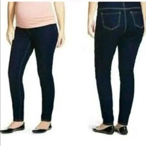 Liz Lange Maternity Dark Wash Banded High Rise Skinny Jeans M 8/10